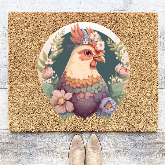 Cottagecore Cute Pet Chicken Farm Animal Coir Doormats