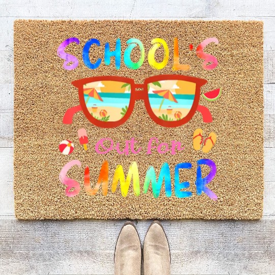 Schools Out For Summer Last Day Of School Teacher Coir Doormats