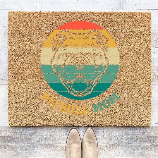 Proud Pitbull Mom Pit Bull Lover Coir Doormats