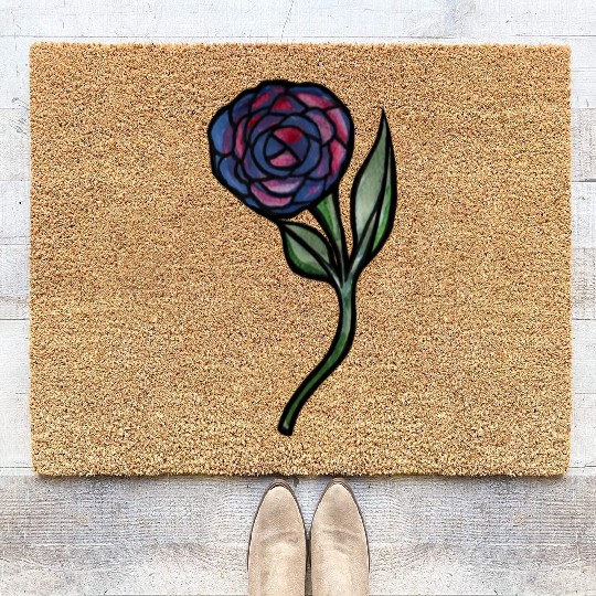 Purple and Pink Rose Coir Doormats