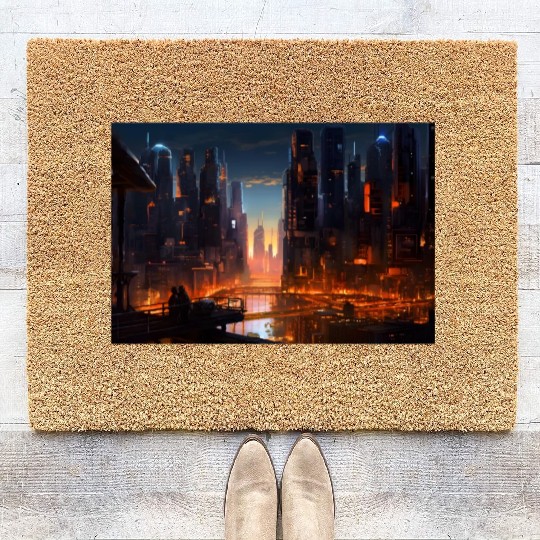 Chicago Cyber Punk Coir Doormats