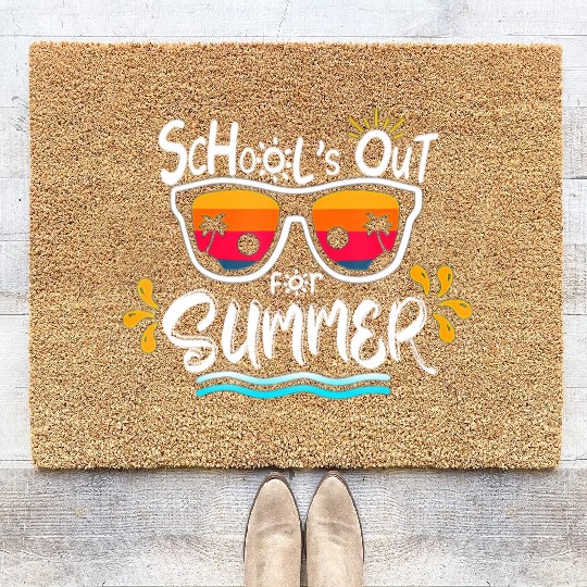 Schools Out For Summer Last Day Of School Teacher Coir Doormats