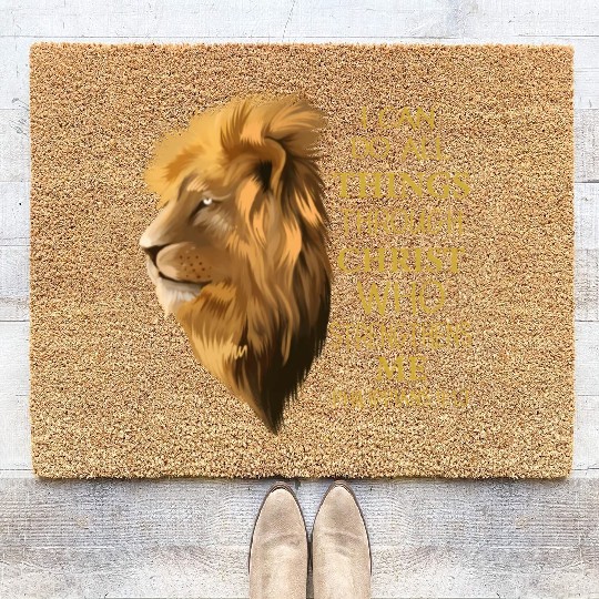 Philippians 413 Religious Lion Verses Christian Coir Doormats