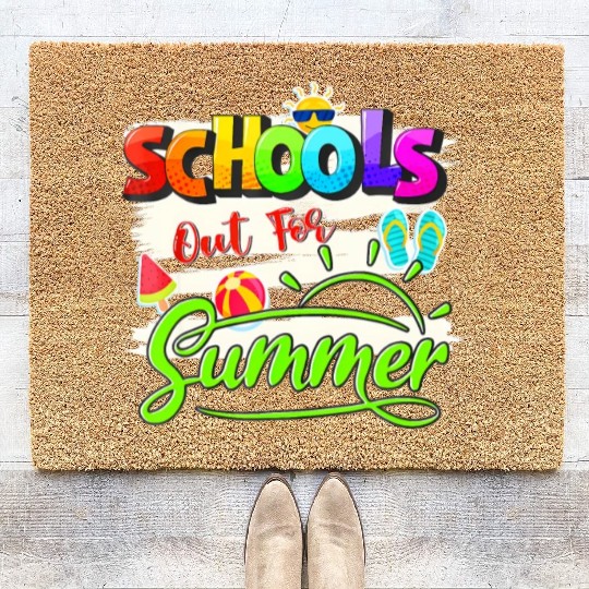 Schools Out For Summer Lover Funny Teacher Student Coir Doormats
