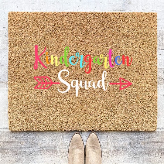 Team Kindergarten Squad Teacher Back To School Coir Doormats
