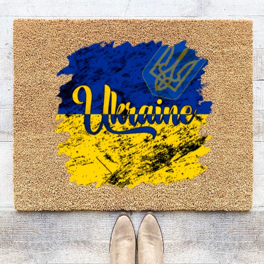 Ukraine Ukrainian Flag I Stand With Ukraine Pride Coir Doormats