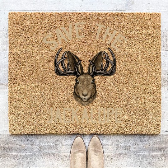 Save The Jackalope For Jackalope Fans Coir Doormats