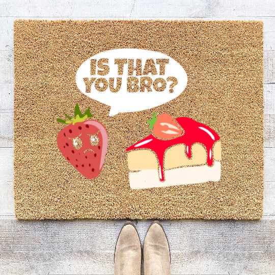 Strawberry Cake Pun Coir Doormats