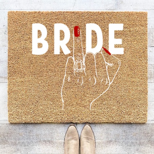Honeymoon Bachelorette Party Finger Ring Fiancè Coir Doormats