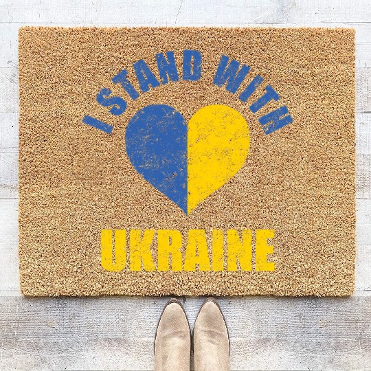 Support Ukraine I Stand With Ukraine Ukrainian Coir Doormats