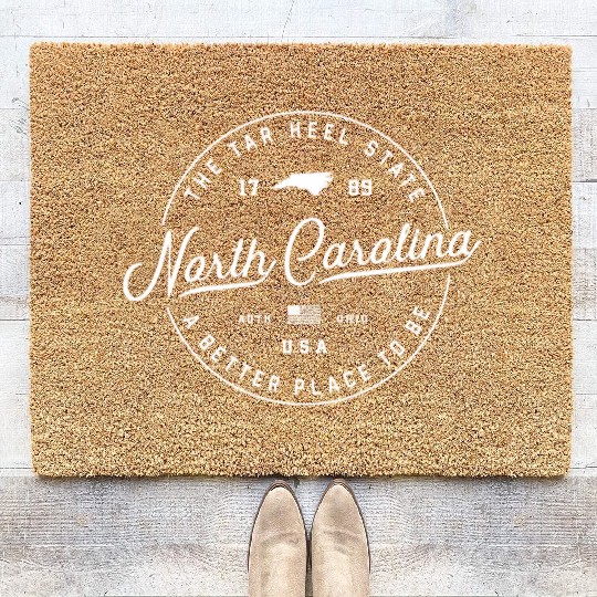 Warm North Carolina Badge Logo Coir Doormats