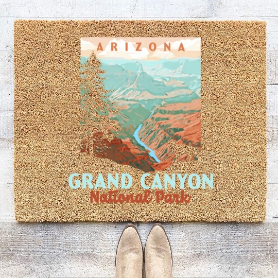 Grand Canyon National Park Arizonna Wpa Style Coir Doormats