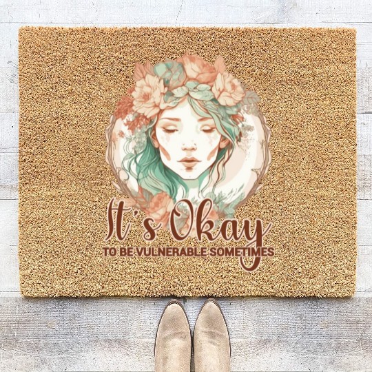 It's Okay To Be Vulnerable Mental Health Awareness Coir Doormats