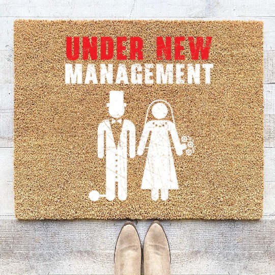 Bride And Groom Wedding Day Marriage Just Married Coir Doormats