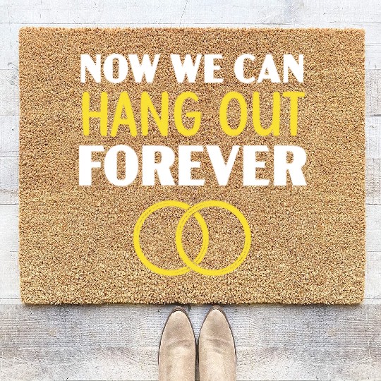 Bride And Groom Wedding Day Marriage Just Married Coir Doormats