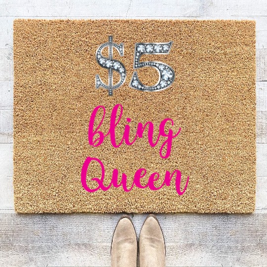 5 Bling Queen Jewelry Consultant Event Pop Up Coir Doormats