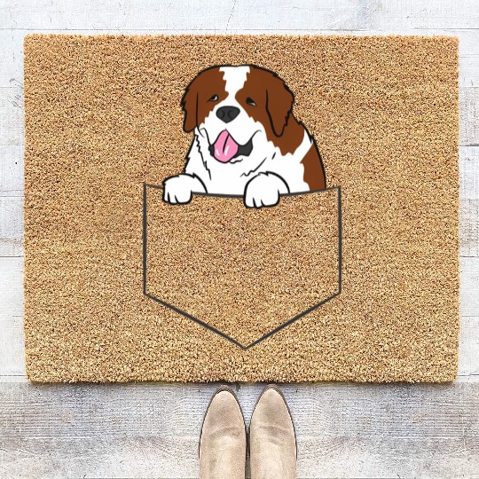 Saint Bernard In Pocket Dog In A Pocket Saint Coir Doormats