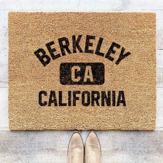 Berkeley Ca California Gym Style Gray W Distress Coir Doormats