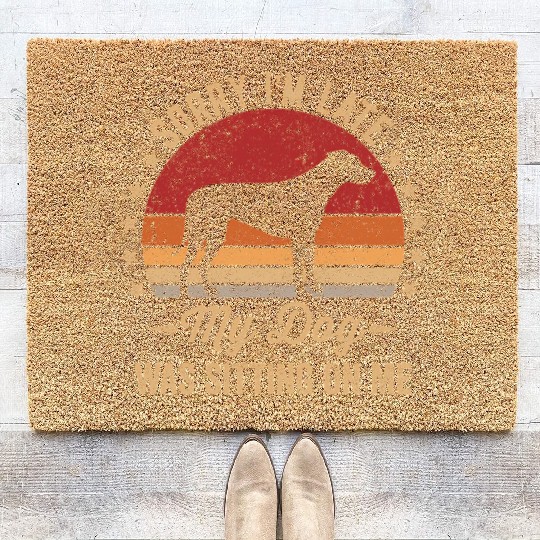 Sorry I'M Late My Dog Was Sitting On Me Rhodesian Coir Doormats