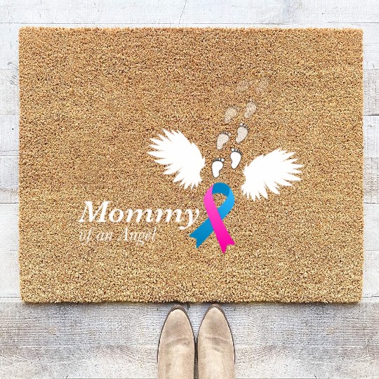Angel Mommy Miscarriage Awareness Infant Mother Coir Doormats