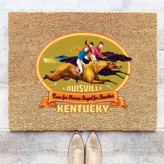Louisville Kentucky Horse Racing Bourbon Derby Coir Doormats