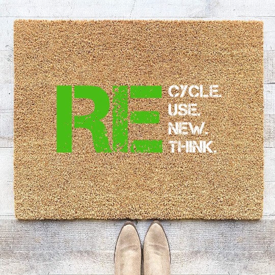 Reduce Reuse Recycle Rethink World Environment Day Coir Doormats