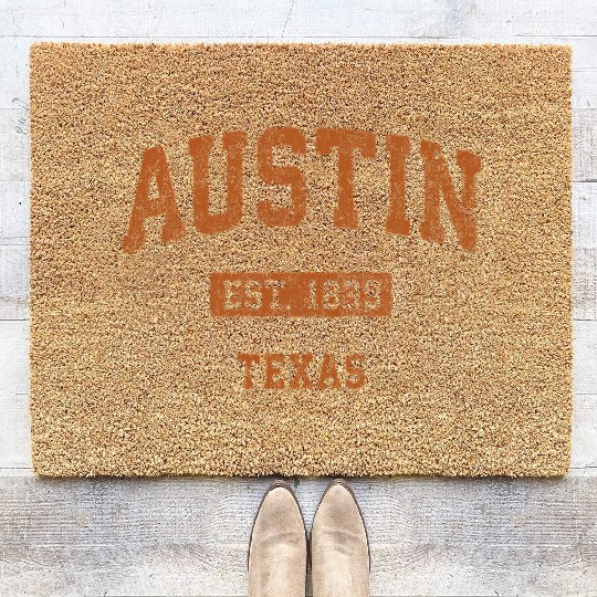 Austin Texas Tx Athletic Sports Coir Doormats