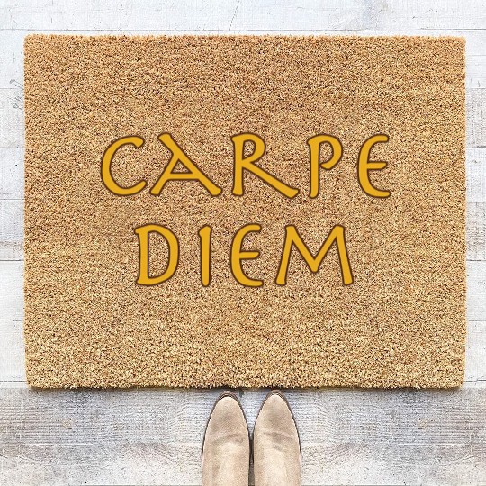 Carpe Diem Happiness Inration For Busy People Coir Doormats