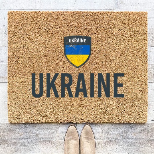 Ukraine Flag Ukrainian Flag Ukraine Coir Doormats
