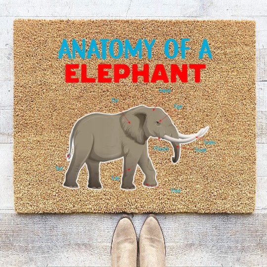Anatomy Of A Elephant Educational Elephant Love Coir Doormats