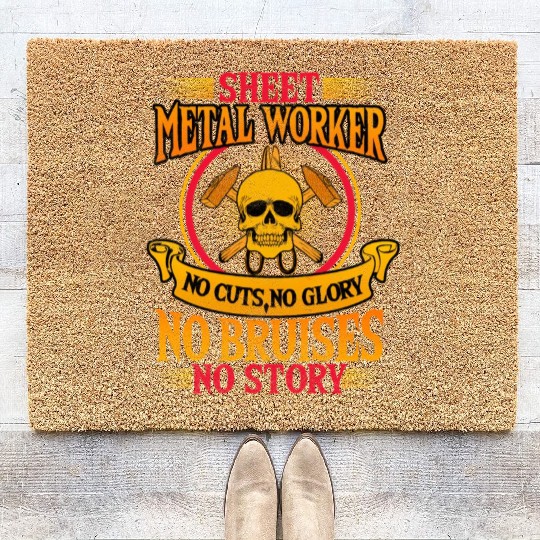 Sheet Metal Worker On Back Of Coir Doormats
