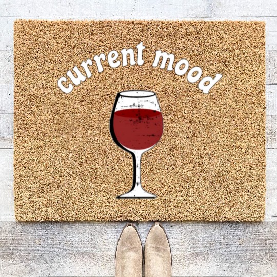 Current Mood Glass Of Red Wine Weekend Vibes Coir Doormats