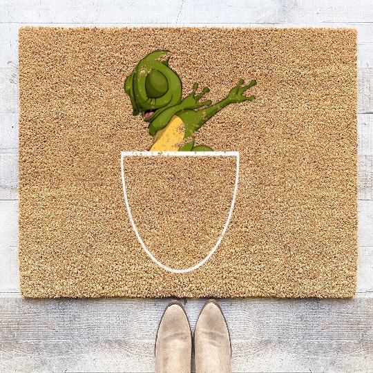 Dabbing Lizard Reptile Animal Pocket Chameleon Coir Doormats