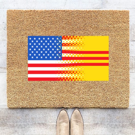 Vietnamese American South Vietnam Flag Coir Doormats