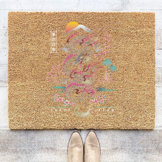 Japanese Tokyo Dragon Asian Inred S Style Coir Doormats