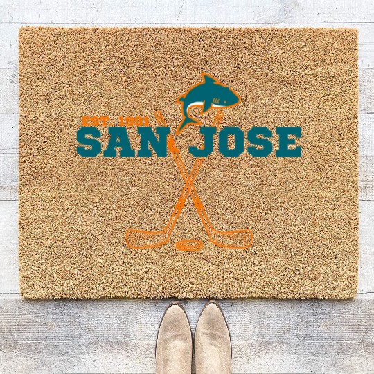 San Jose Est 1991 Sports Team Novelty Athletic Coir Doormats