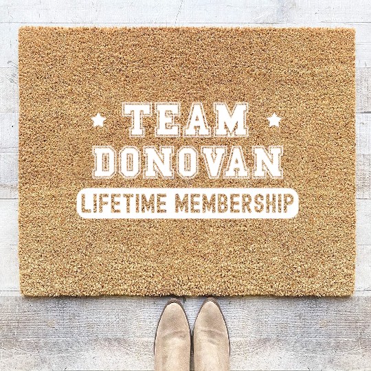 Team Donovan Lifetime Membership Family Last Name Coir Doormats