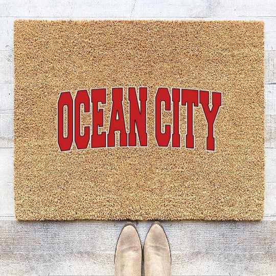 Ocean City Nj New Jersey Varsity Style Usa Sports Coir Doormats