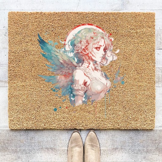 Anime Fairy Portrait Girl Fairycore Grunge Pastel Coir Doormats
