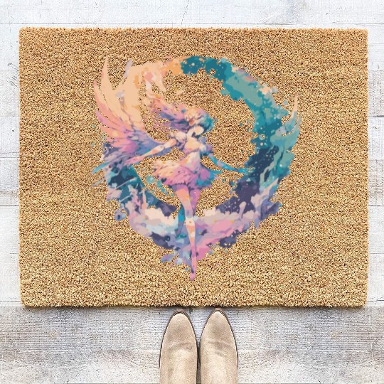 Watercolor Fairy Girls Fairycore Pastel Goth Butte Coir Doormats