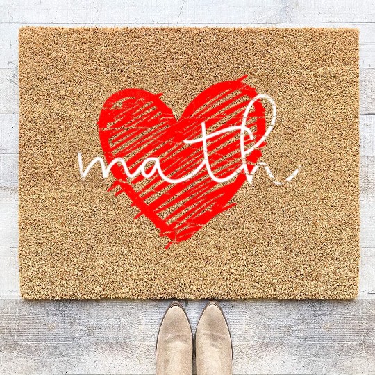 Math Heart - Math Teacher Heart Coir Doormats