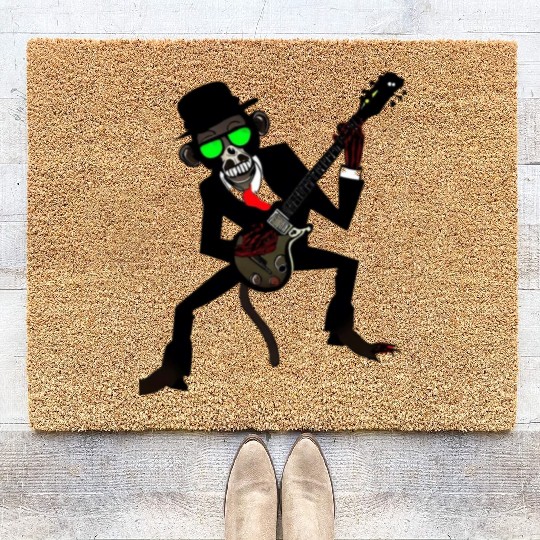 Zombie Monkey Guitar Electric Coir Doormats