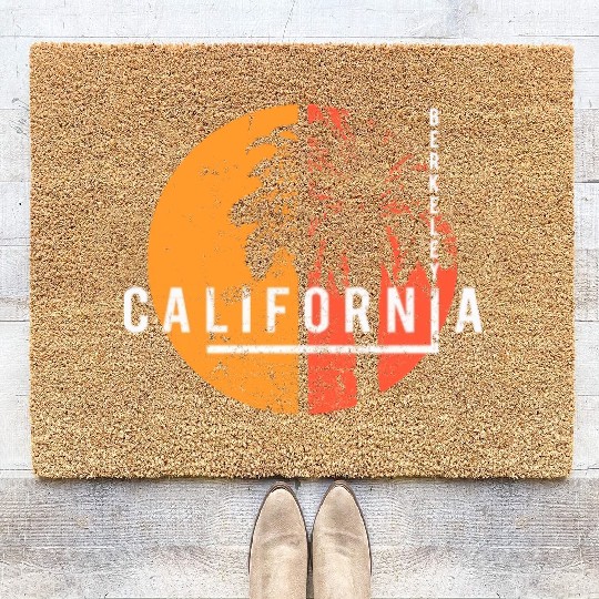 Berkeley California Cool Palm Tree Native Coir Doormats