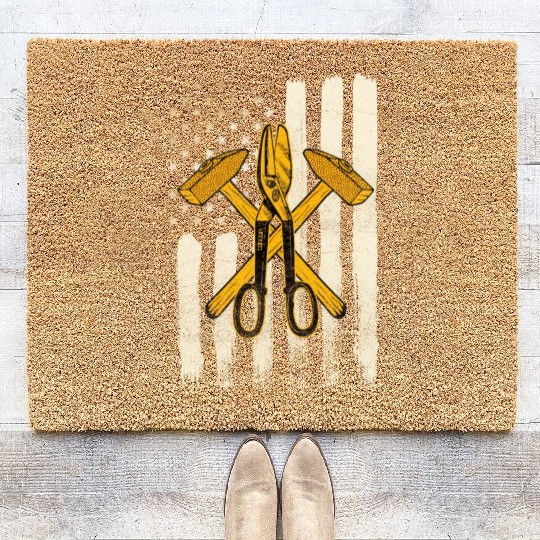 Sheet Metal Worker On Back Of Coir Doormats