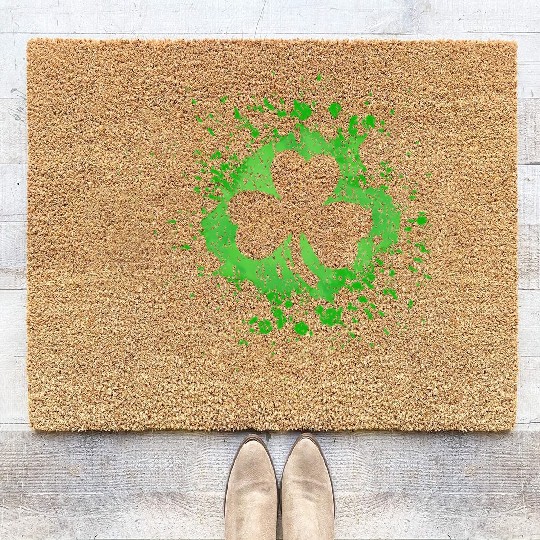 2-Sided Erin Go Bragh Shamrock Celtic Knot And Coir Doormats