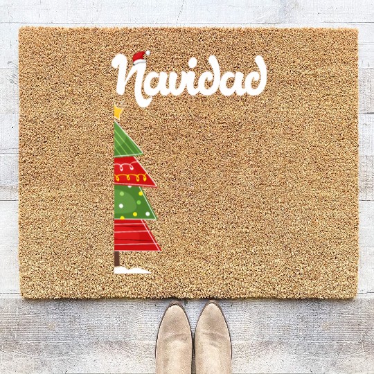 Feliz Navidad Spanish Ugly Coir Doormats