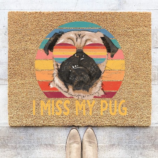 I Miss My Pug Dog Coir Doormats