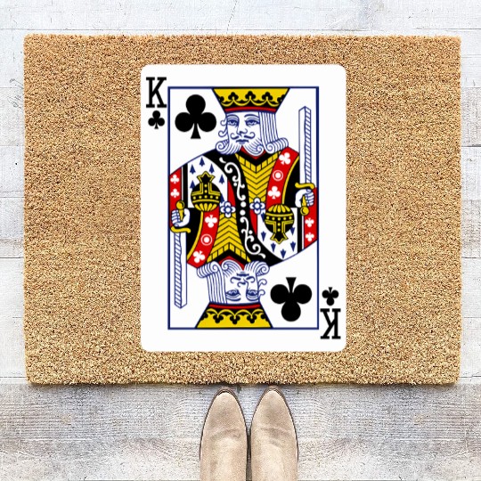 King Of Clubs Playing Card Coir Doormats