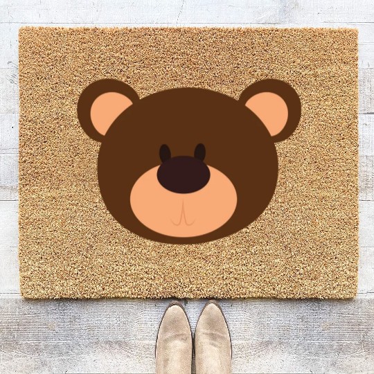 Brown Face Teddy Bear Lover Coir Doormats