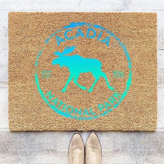 Acadia National Park Np Maine Moose Coir Doormats